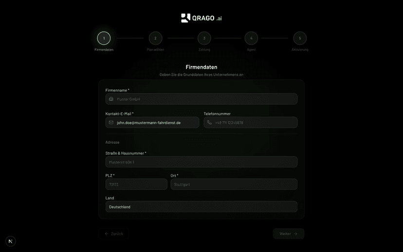 QRAGO AI Onboarding-Wizard für schnelle Einrichtung in 5 Minuten