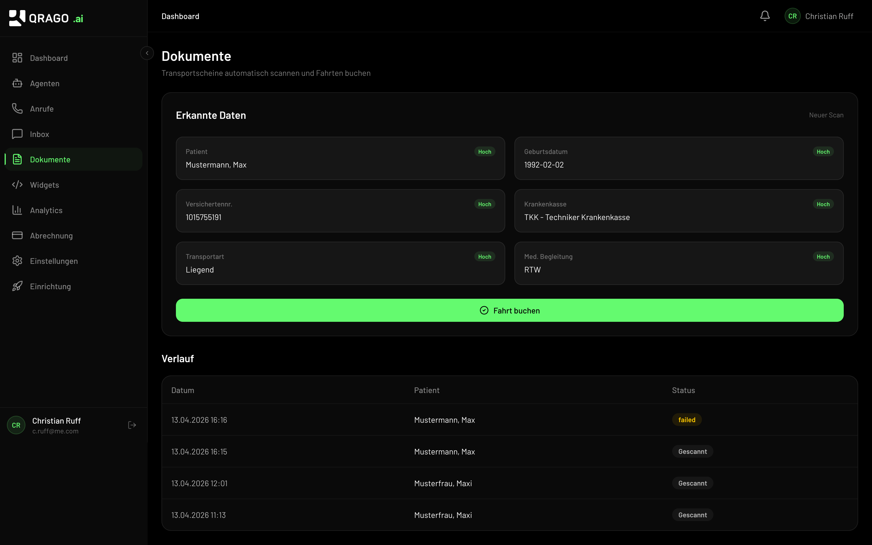 Document AI Transportschein-Scanner